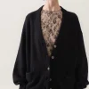 ALPACA SLOUCH CARDIGAN BLACK