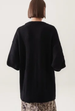 ALPACA SLOUCH CARDIGAN BLACK