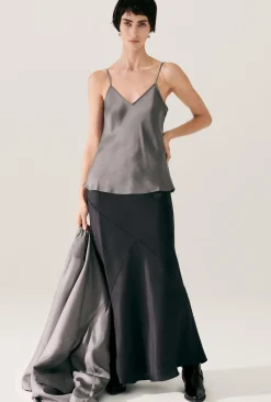 BIAS CUT CAMI GREY PEARL
