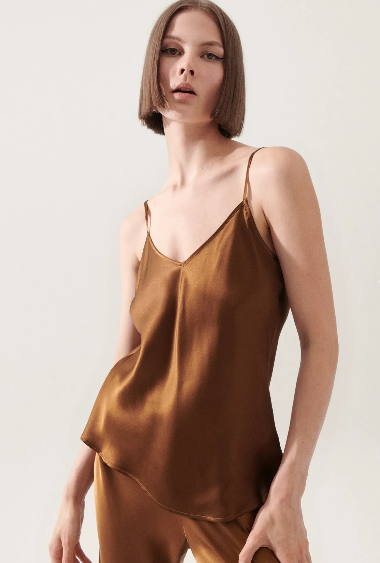 BIAS CUT CAMI VAN DYKE BROWN
