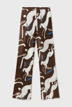 BIAS CUT PANTS RABBIT DARK EARTH