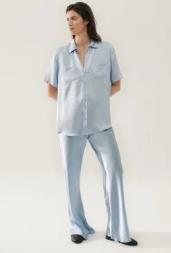 BIAS CUT PANTS SKY