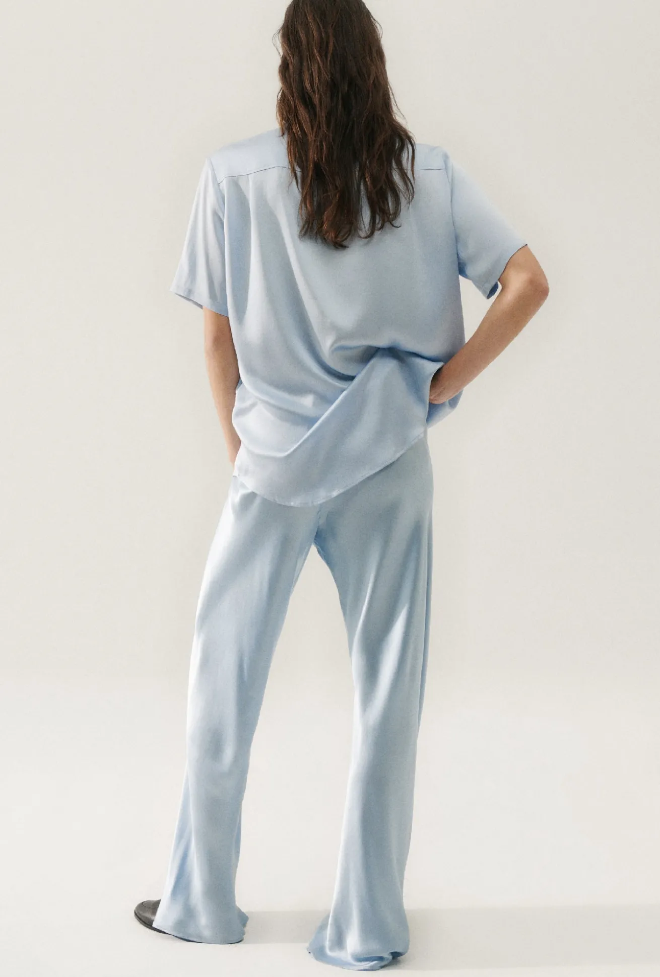 BIAS CUT PANTS SKY