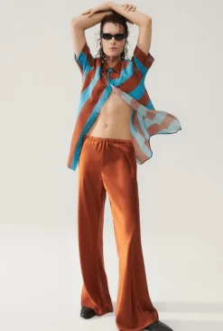 BIAS CUT PANTS UMBER