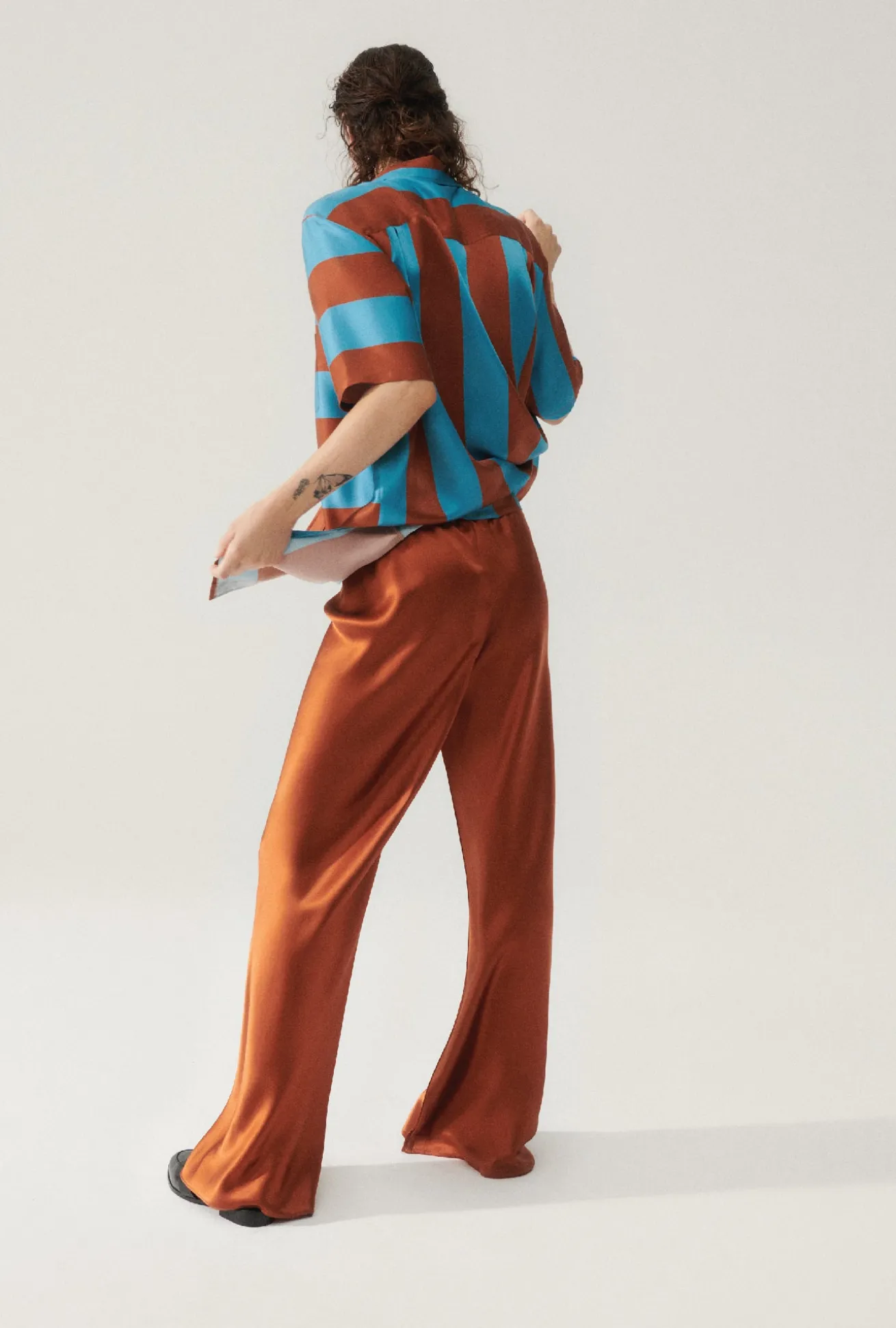 BIAS CUT PANTS UMBER