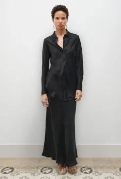 BIAS CUT SHIRT BLACK