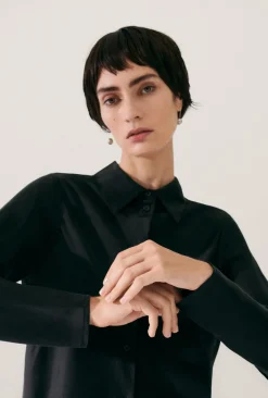 BIAS CUT SHIRT BLACK