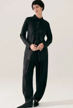 BIAS CUT SHIRT BLACK