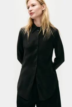 BIAS CUT SHIRT BLACK