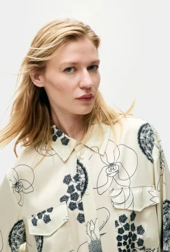 BOYFRIEND SHIRT FIBONACCI OFF-WHITE