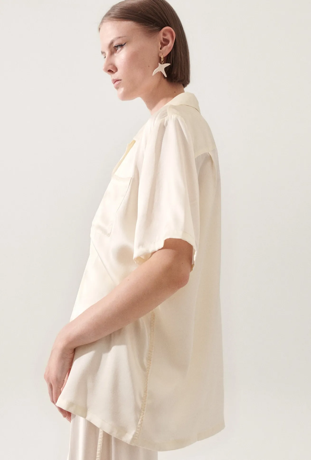 CAMP SHIRT BLANKET STITCH OFF-WHITE