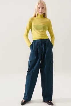 CANVAS CARGO PANTS TEAL