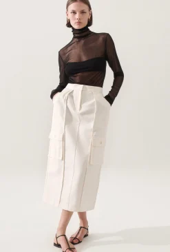 CANVAS CARGO SKIRT NATURAL