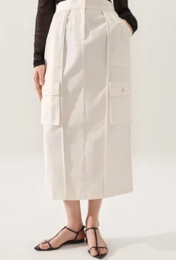 CANVAS CARGO SKIRT NATURAL