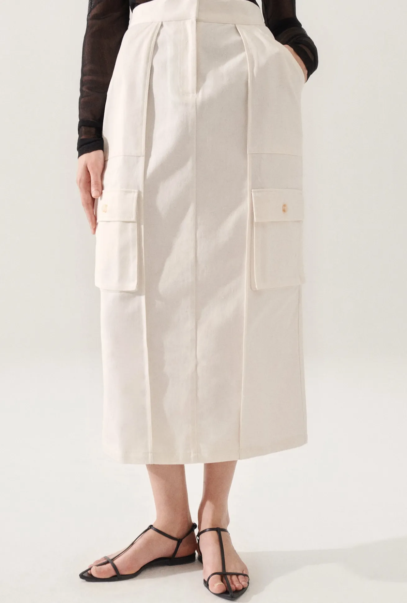 CANVAS CARGO SKIRT NATURAL