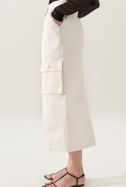 CANVAS CARGO SKIRT NATURAL