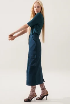 CANVAS CARGO SKIRT TEAL
