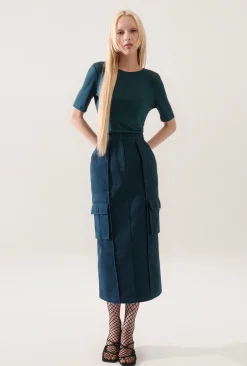 CANVAS CARGO SKIRT TEAL