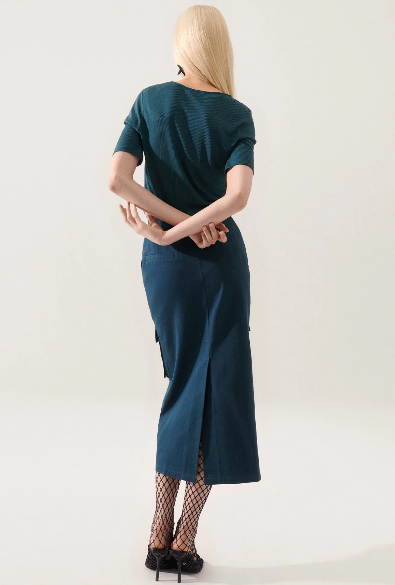 CANVAS CARGO SKIRT TEAL
