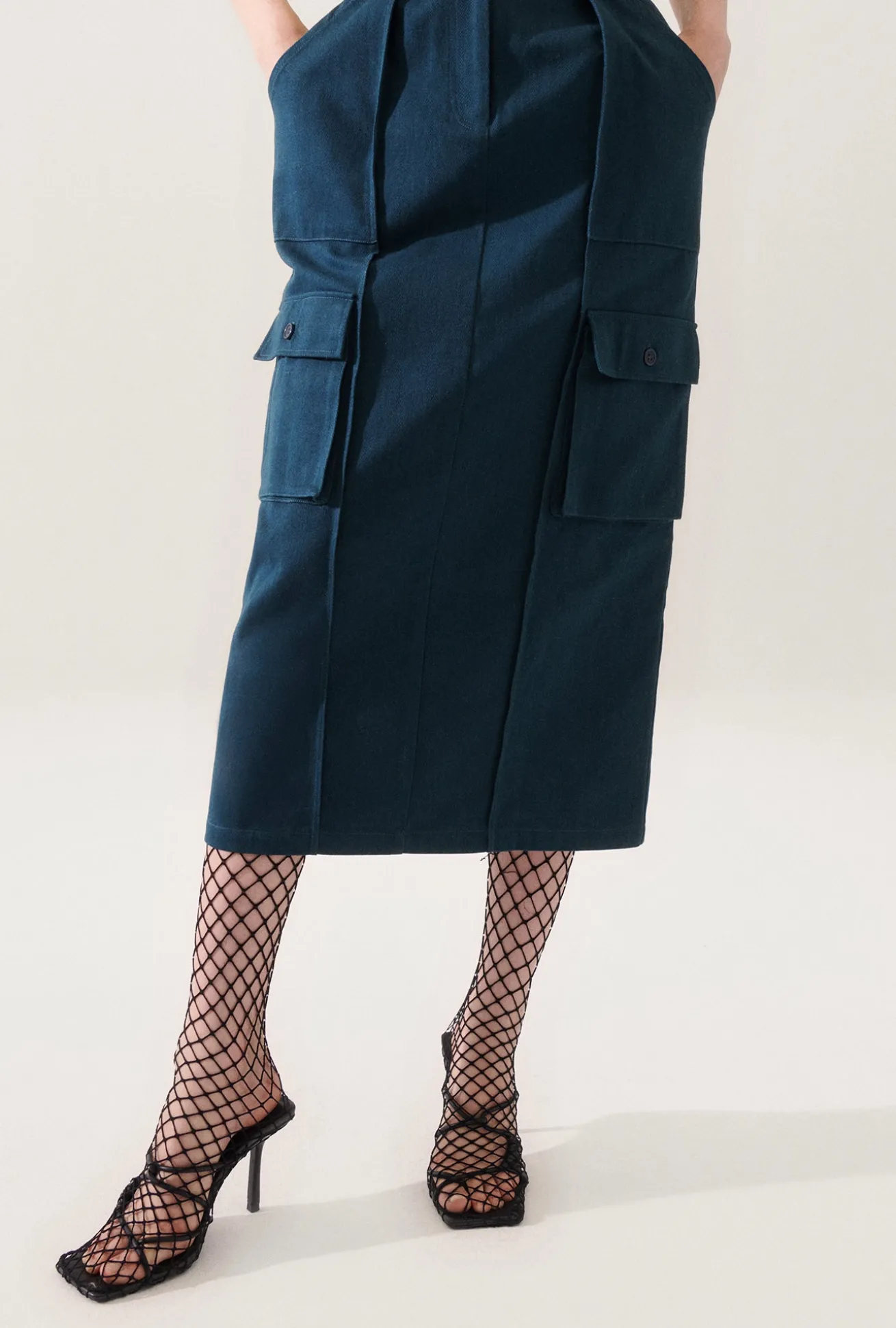 CANVAS CARGO SKIRT TEAL
