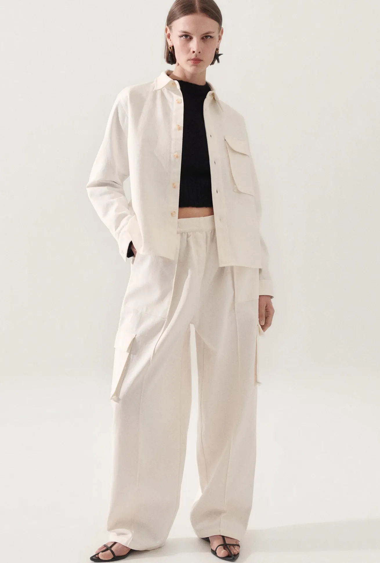CANVAS OVERSHIRT MILK