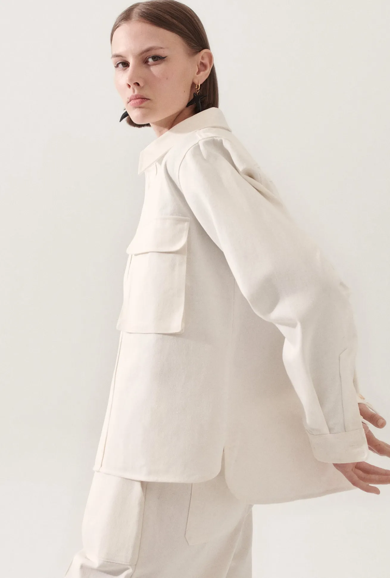 CANVAS OVERSHIRT MILK