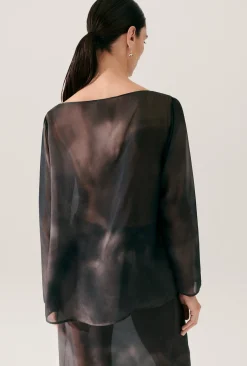 CHIFFON AUDREY TOP SMOKE