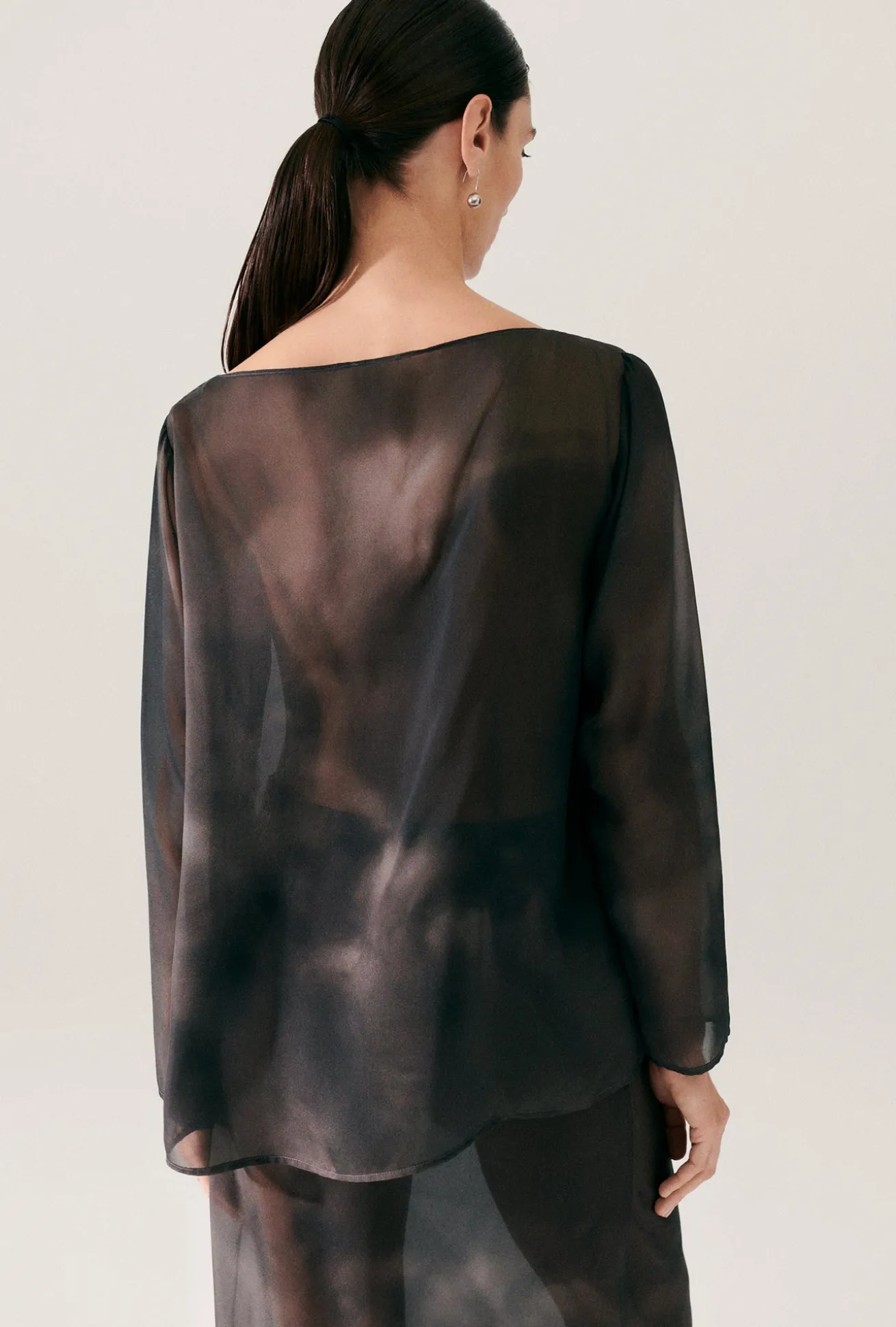 CHIFFON AUDREY TOP SMOKE