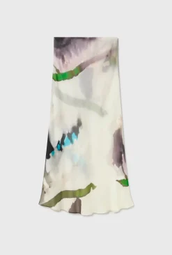 CHIFFON LONG BIAS CUT SKIRT PHOSPHATE