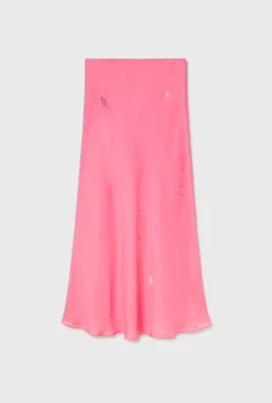 CHIFFON LONG BIAS CUT SKIRT HOG WASH