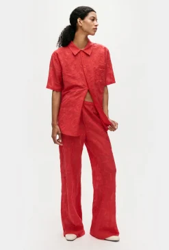 CLIP SILK BIAS CUT PANTS GERANIUM