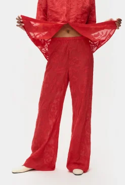 CLIP SILK BIAS CUT PANTS GERANIUM