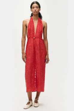 CLIP SILK WRAP SKIRT GERANIUM