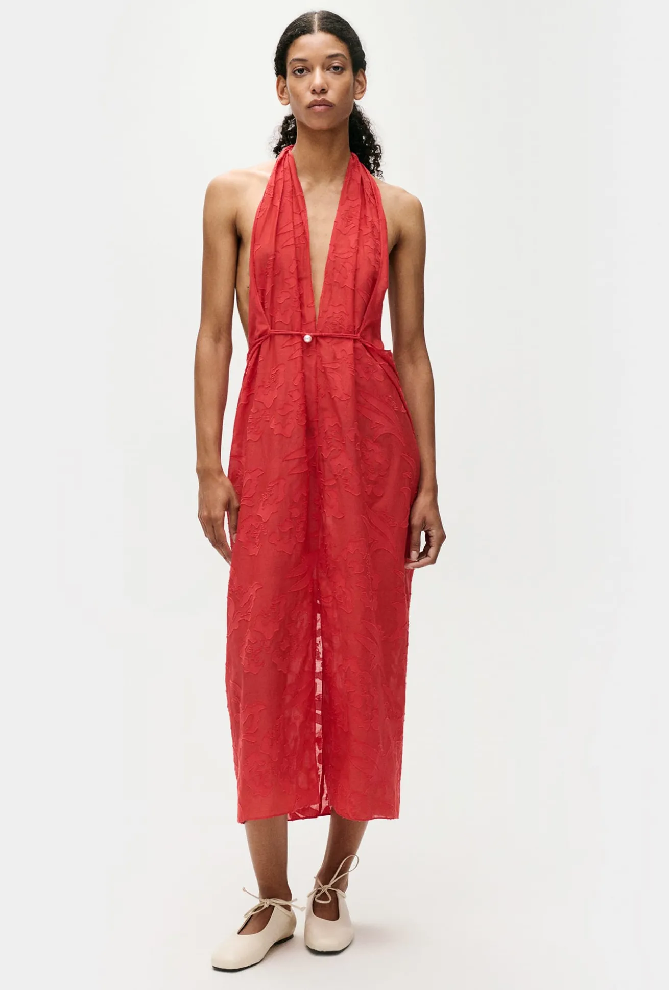 CLIP SILK WRAP SKIRT GERANIUM