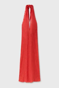 CLIP SILK WRAP SKIRT GERANIUM