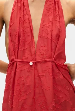 CLIP SILK WRAP SKIRT GERANIUM