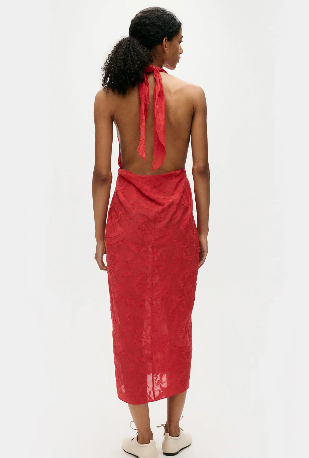 CLIP SILK WRAP SKIRT GERANIUM