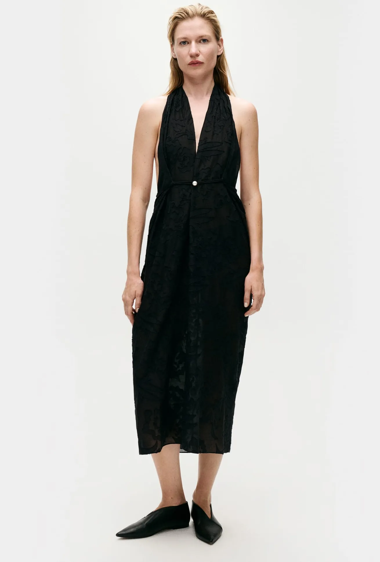 CLIP SILK WRAP SKIRT TULIPA BLACK