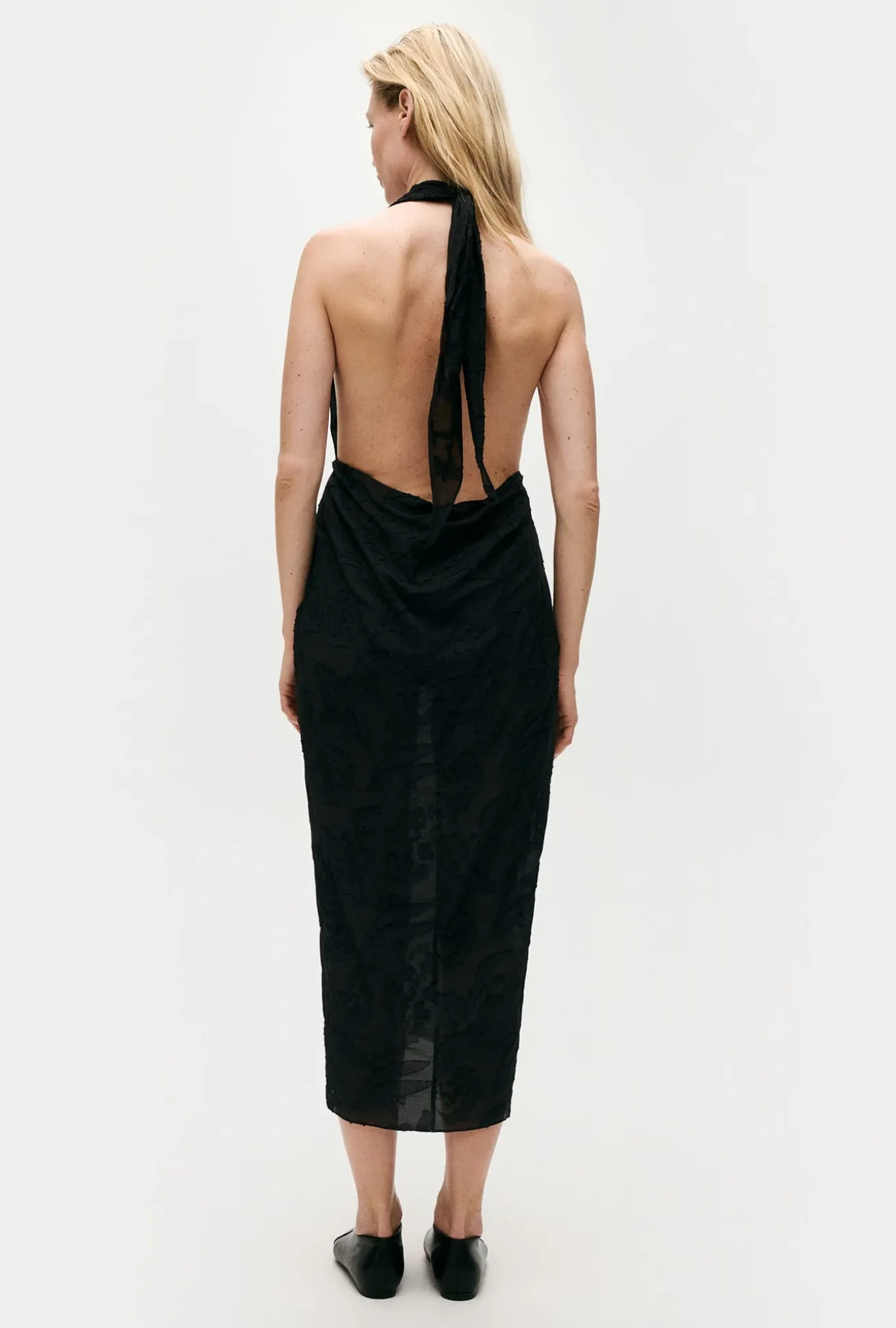 CLIP SILK WRAP SKIRT TULIPA BLACK