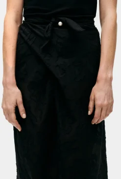CLIP SILK WRAP SKIRT TULIPA BLACK