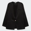 COLLARLESS BLAZER BLACK