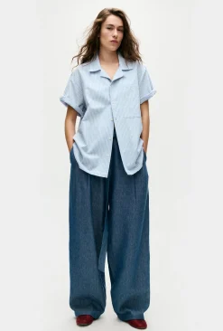 COTTON CAMP SHIRT STORM STRIPE