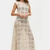 COTTON GRID GOT IT DRESS NATURAL