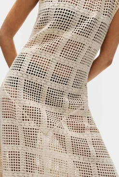 COTTON GRID GOT IT DRESS NATURAL