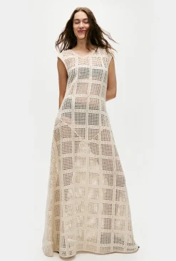COTTON GRID GOT IT DRESS NATURAL