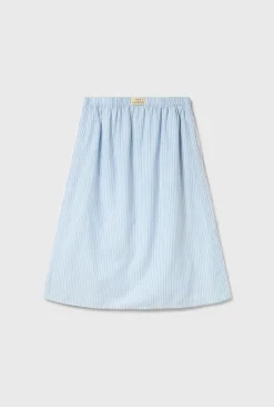 COTTON MIDI SKIRT STORM STRIPE