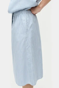 COTTON MIDI SKIRT STORM STRIPE