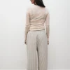 COTTON PAPER BAG PANTS SLATE STRIPE