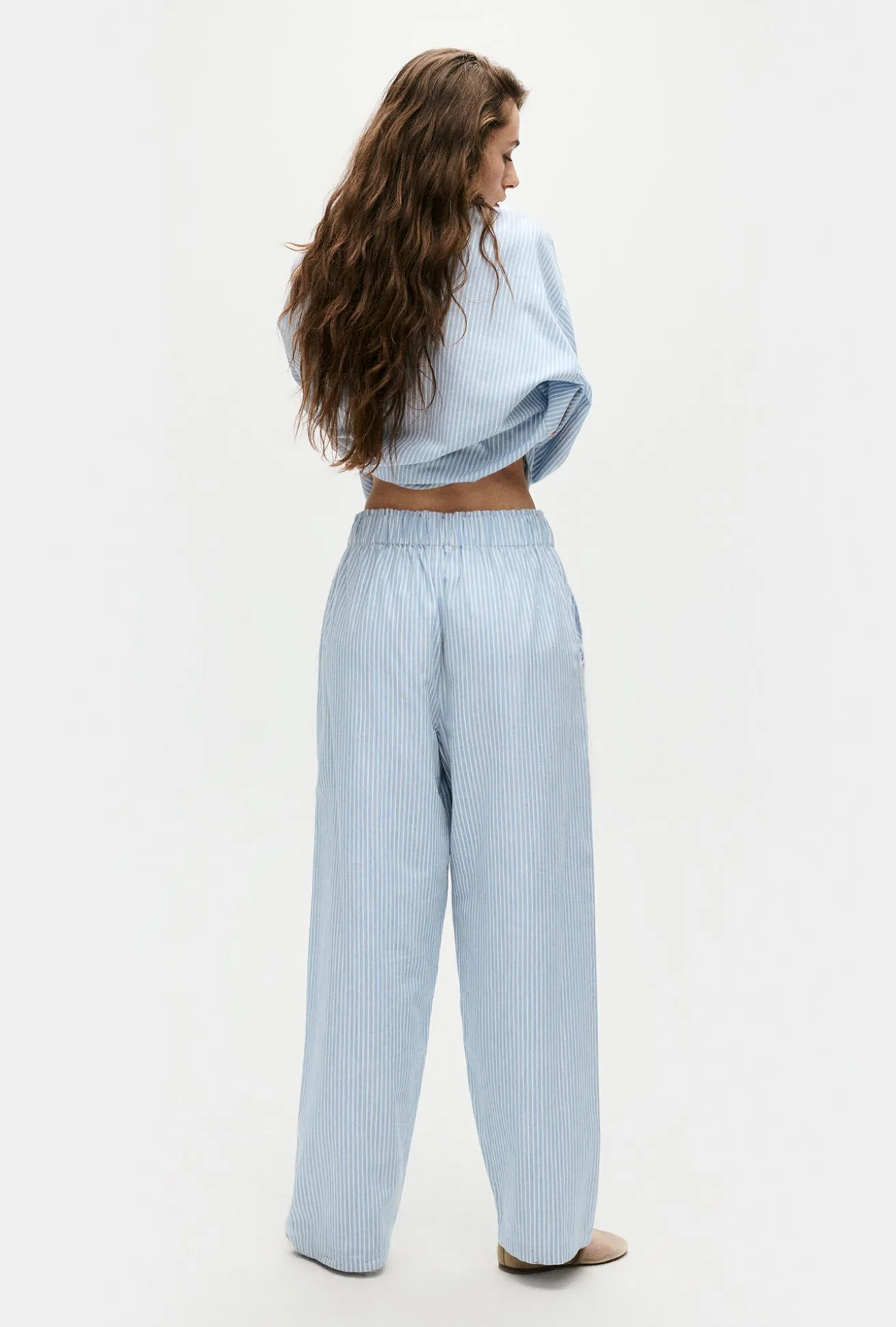 COTTON PAPER BAG PANTS STORM STRIPE