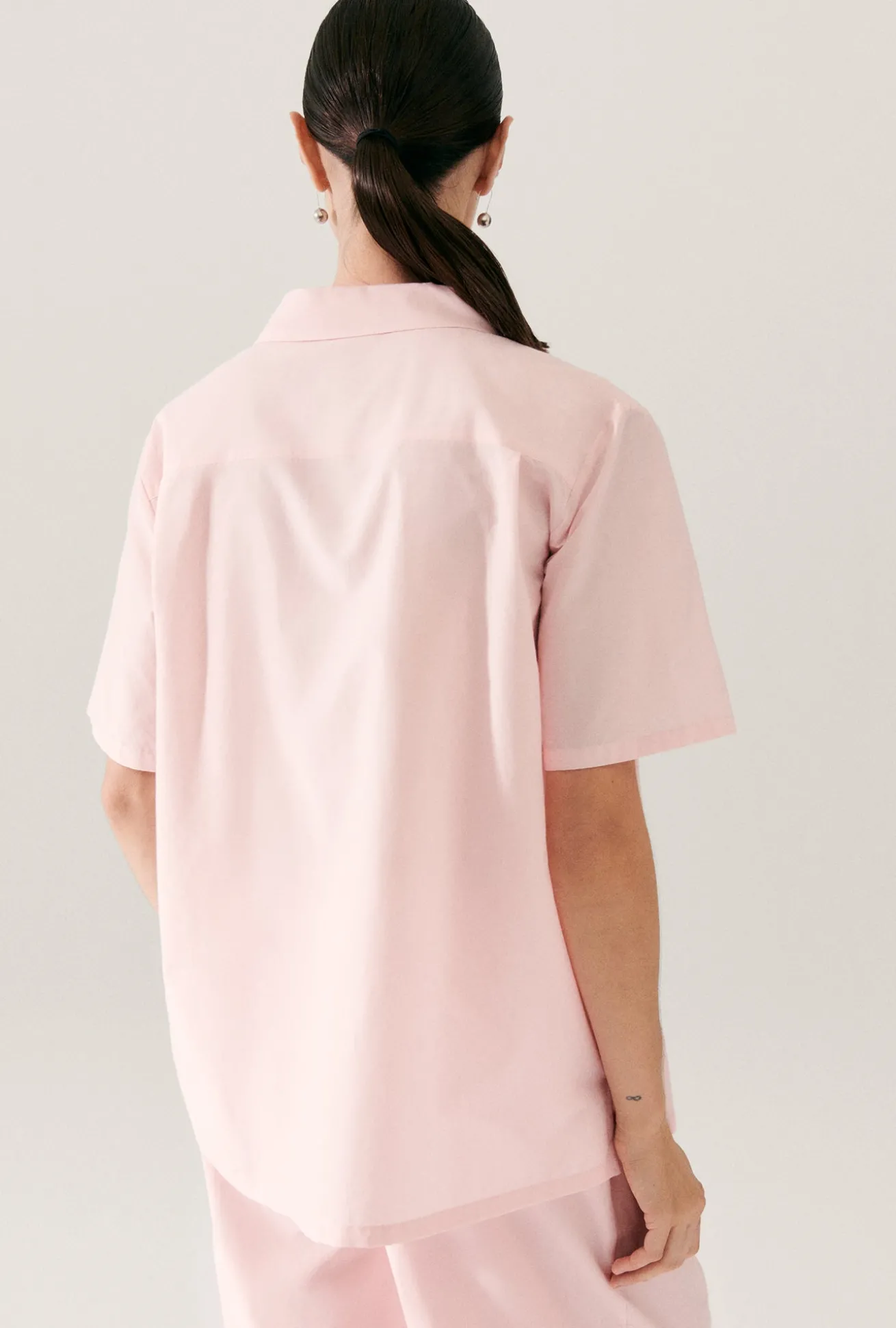 COTTON SILK CAMP SHIRT HYDROGEN